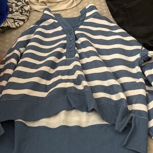 Blue and White Striped Sweater